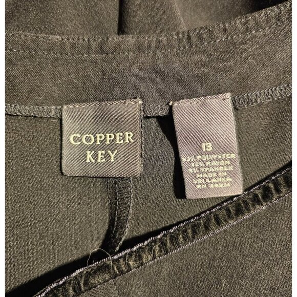 Copper Key Black A-Line Skirt Size 13 Polyester Spandex Womens Flattering Fit - Picture 3 of 4